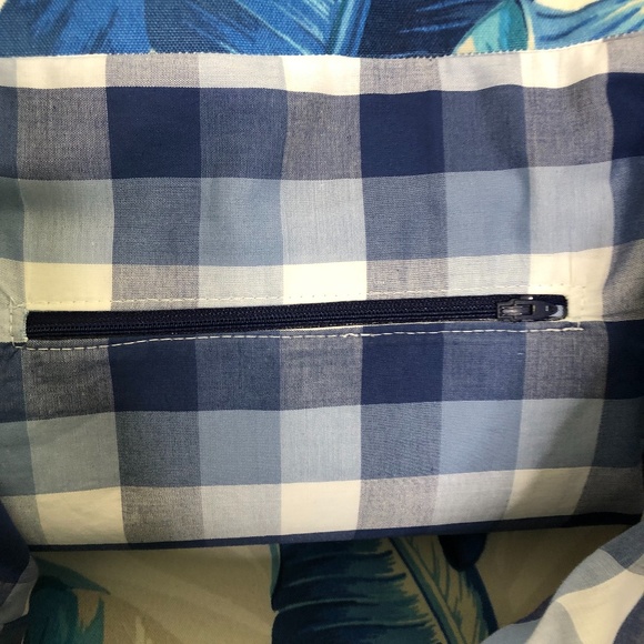 Large Tropical Palm Print Cotton Canvas Tote Bags - Picture 16 of 16